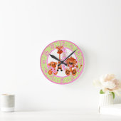 Pink Jungle Baby Clock Runde Wanduhr (Zuhause)