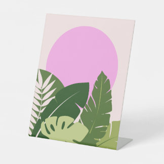 Pink-Jungle-Bilderständer Sockelschild