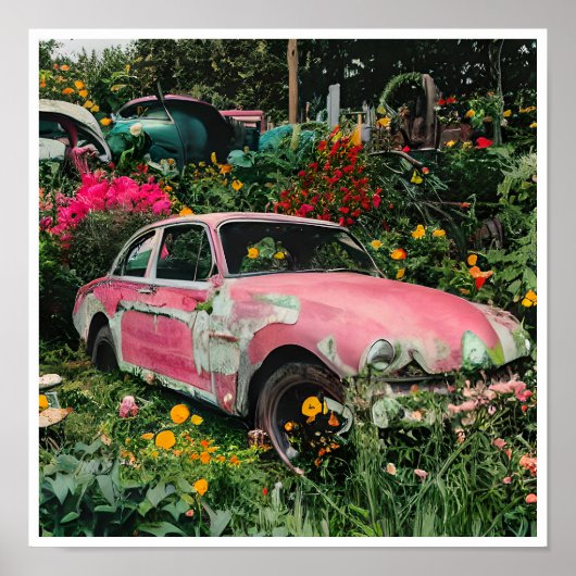 Pink Junkyard Car Poster (Vorne)