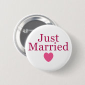 Pink Just Married Button (Vorne & Hinten)