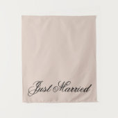 Pink Just Married Fabric Car Wedding Banner Sign Wandteppich (Vorderseite)