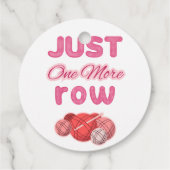 Pink Just One More Row Knitting Geschenkanhänger (Rückseite)