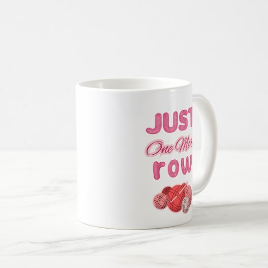 Pink Just One More Row Knitting Kaffeetasse (VorderseiteRechts)