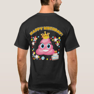 Pink Kack Emoji Happy Birthday Girls T-Shirt