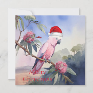 Pink Kakadu Gala Santa Hut Frohe Weihnachten