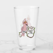 Pink-Kakadu-Monogramm Glas (Rückseite)