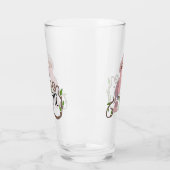 Pink-Kakadu-Monogramm Glas (Links)