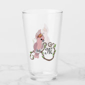 Pink-Kakadu-Monogramm Glas (Vorderseite)