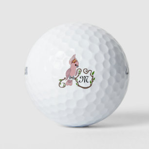 Pink-Kakadu-Monogramm Golfball