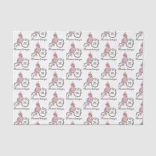 Pink-Kakadu-Monogramm Seidenpapier