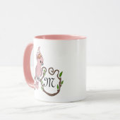 Pink-Kakadu-Monogramm Tasse (Vorderseite Links)