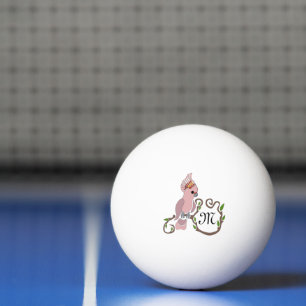 Pink-Kakadu-Monogramm Tischtennisball