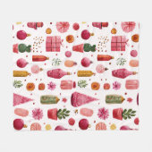 Pink-Kaktus-Weihnachtsbaumschmuck-Muster Fleecedecke (Vorderseite (Horizontal))