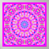 Pink Kaleidoskop Mediapester w Border Small Poster (Vorne)
