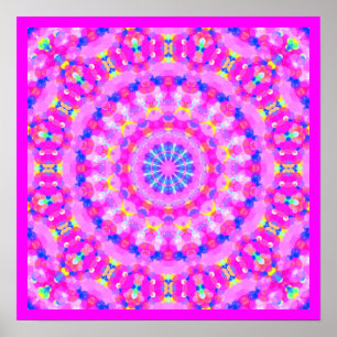 Pink Kaleidoskop Medical Poster w Border Small