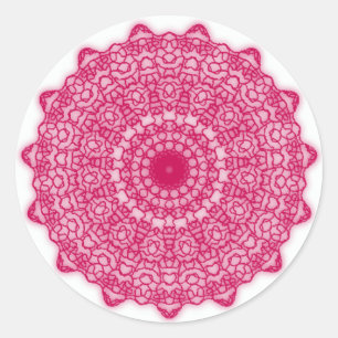 Pink-Kaleidoskop-Psychedelikatsticker Runder Aufkleber