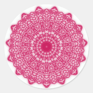 Pink-Kaleidoskop-Psychedelikatsticker Runder Aufkleber
