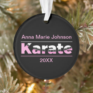 Pink Karate Martial Arts Moderne Typografie Ornament