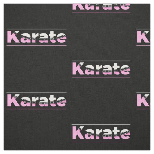 Pink Karate Martial Arts Moderne Typografie Stoff (Muster)