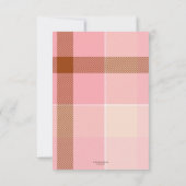 Pink Kariert Baby Girl Foto Danke Karte (Rückseite)