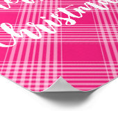 Pink Kariert Frohe Weihnachten Poster (Ecke)