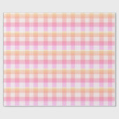 Pink Kariert Gingham Country Farm Einfach Geschenkpapier (Flach)