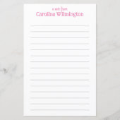 Pink, Kariert, Niedlich, Lined Letter, Papierstati (Vorderseite)