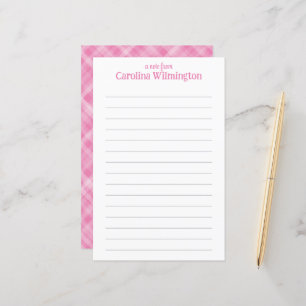Pink, Kariert, Niedlich, Lined Letter, Papierstati
