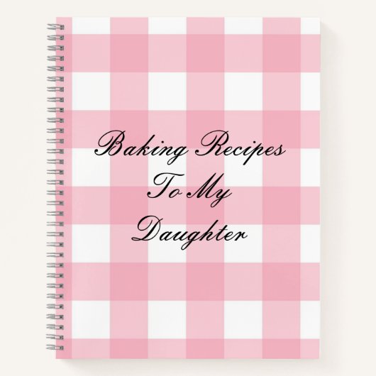 PINK KARIERT NOTEBOOK NOTIZBLOCK (Vorderseite)