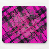 Pink Kariert Paint Spritzer Mousepad (Vorne)