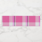 Pink Kariert Pattern Karo Print Tartan Gingham Wasserflaschenetikett (Einzelnes Label)