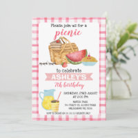 Pink Kariert Picnic Geburtstagsparty