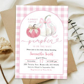 Pink Kariert Preppy Bow Pumpkin Baby Dusche Einladung