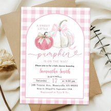 Pink Kariert Preppy Bow Pumpkin Baby Dusche