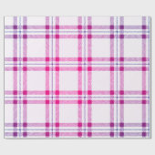Pink Kariert Simple Modern Christmas Wrapping Pape Geschenkpapier (Flach)