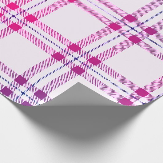 Pink Kariert Simple Modern Christmas Wrapping Pape Geschenkpapier (Ecke)