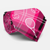 💗 Pink kariert 🎾 Tennis Krawatte (Gerollt)
