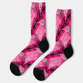 Pink kariert 🎾 Tennissocken Socken (Linkes Detail)