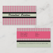 PINK KARIERTE GESCHÄFTSKARTEN VISITENKARTE (Vorne/Hinten)