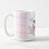 Pink Karierte Muster Landtiere Kaffeetasse (Links)