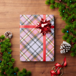 Pink Kariertes Muster Weihnachtswrapping Paper Geschenkpapier
