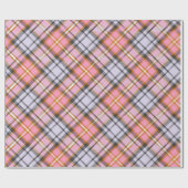 Pink Kariertes Muster Weihnachtswrapping Paper Geschenkpapier (Flach)