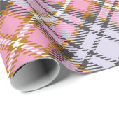 Pink Kariertes Muster Weihnachtswrapping Paper Geschenkpapier (Rolleneckpunkt)