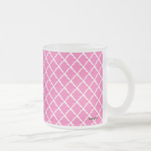 Pink-Karo-Muster Mattglastasse