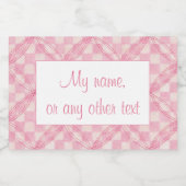 PINK KARO QUILT 2"x3"-Etikett / Horizontal Lebensmitteletikett (Einzelnes Label)