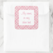 PINK KARO QUILT 3" Quadrat Matte Stickers (Tasche)
