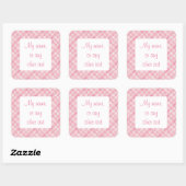 PINK KARO QUILT 3" Quadrat Matte Stickers (Blatt)