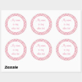 PINK KARO QUILT 3" Rundmatte Aufkleber (Blatt)