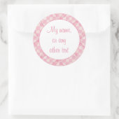 PINK KARO QUILT 3" Rundmatte Aufkleber (Tasche)