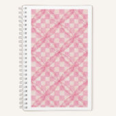 PINK KARO QUILT 5.5x8.5 SpiralNotebook / Weißes No Notizblock (Vorderseite)